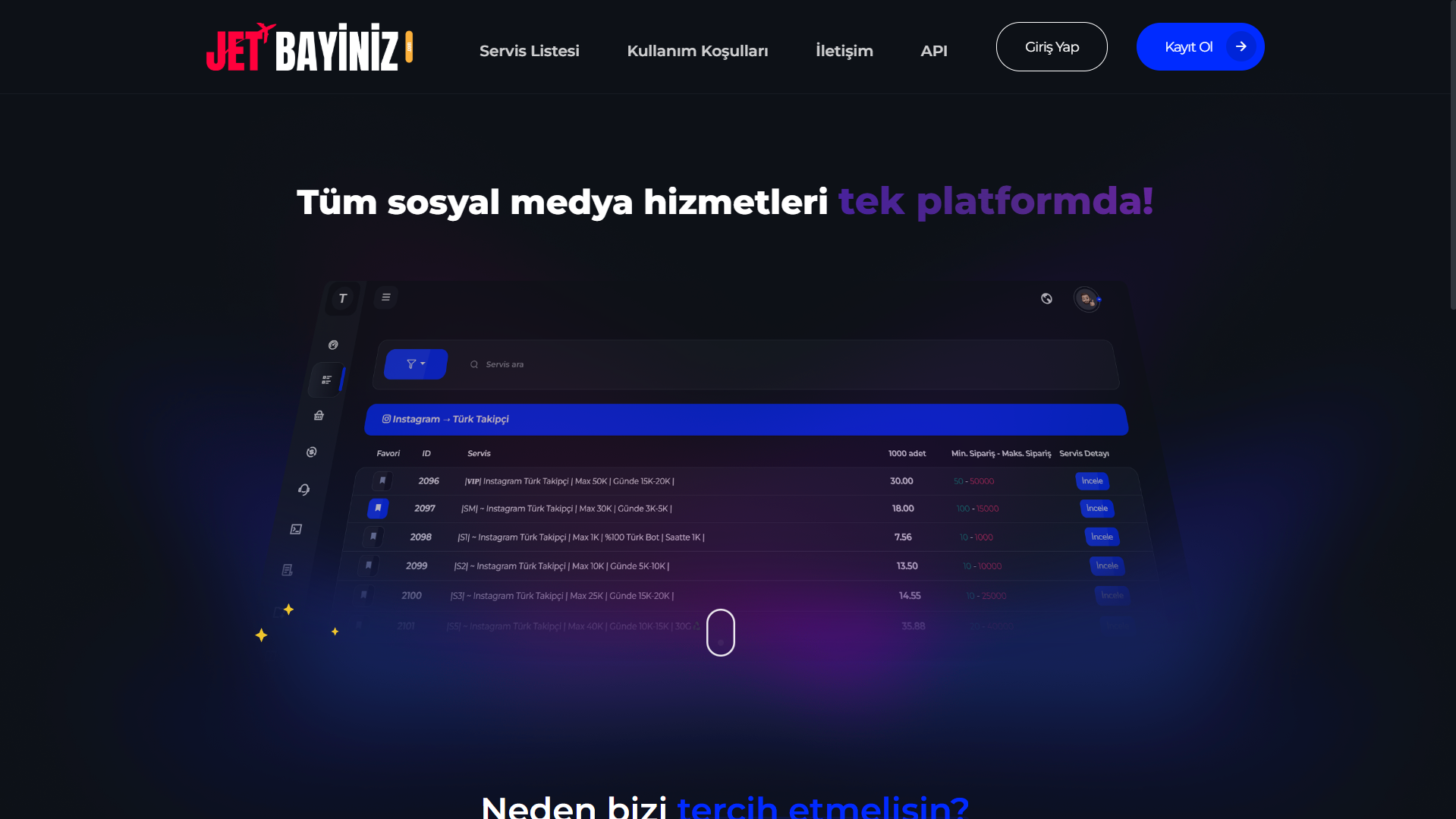 JetBayiniz.com – Profesyonel SMM Panel & Sosyal Medya Hizmetleri